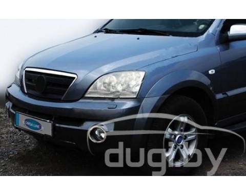 Хром окантовка на противотуманные фонари (нерж.) для Sorento